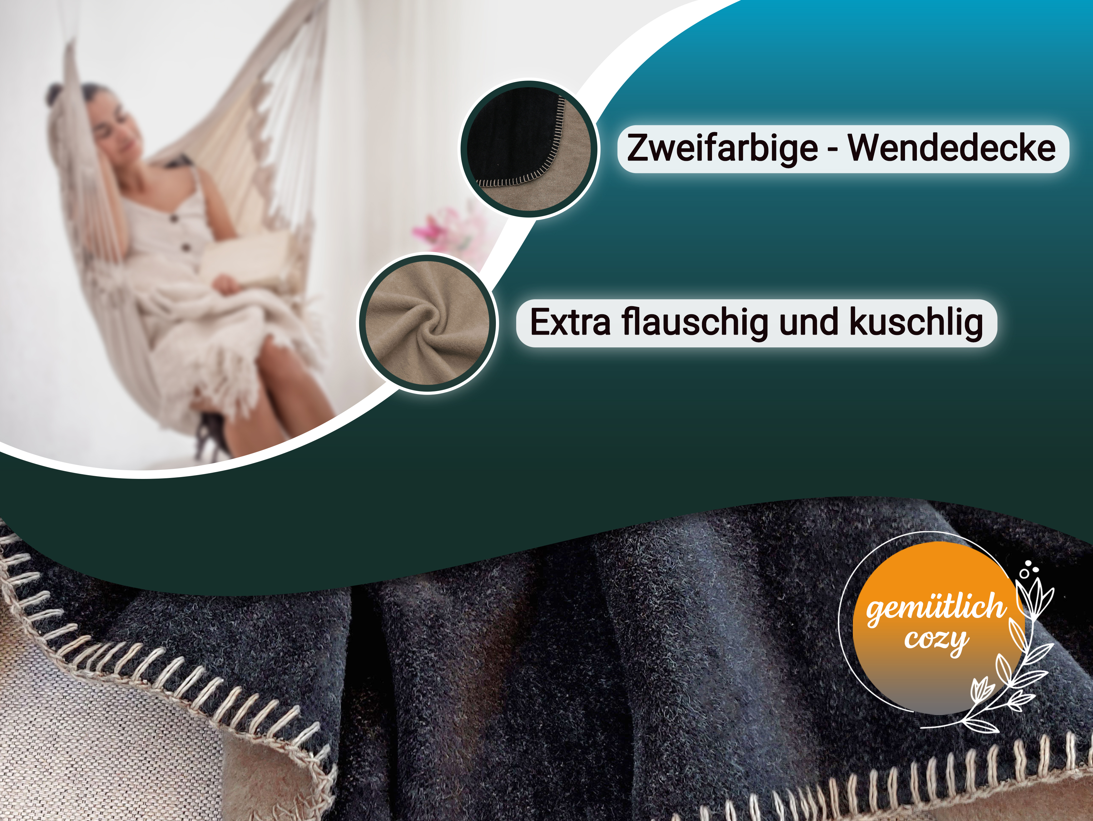 Kuscheldecke Wohndecke Wolldecke Sofadecke Wendedecke 150x200 cm
