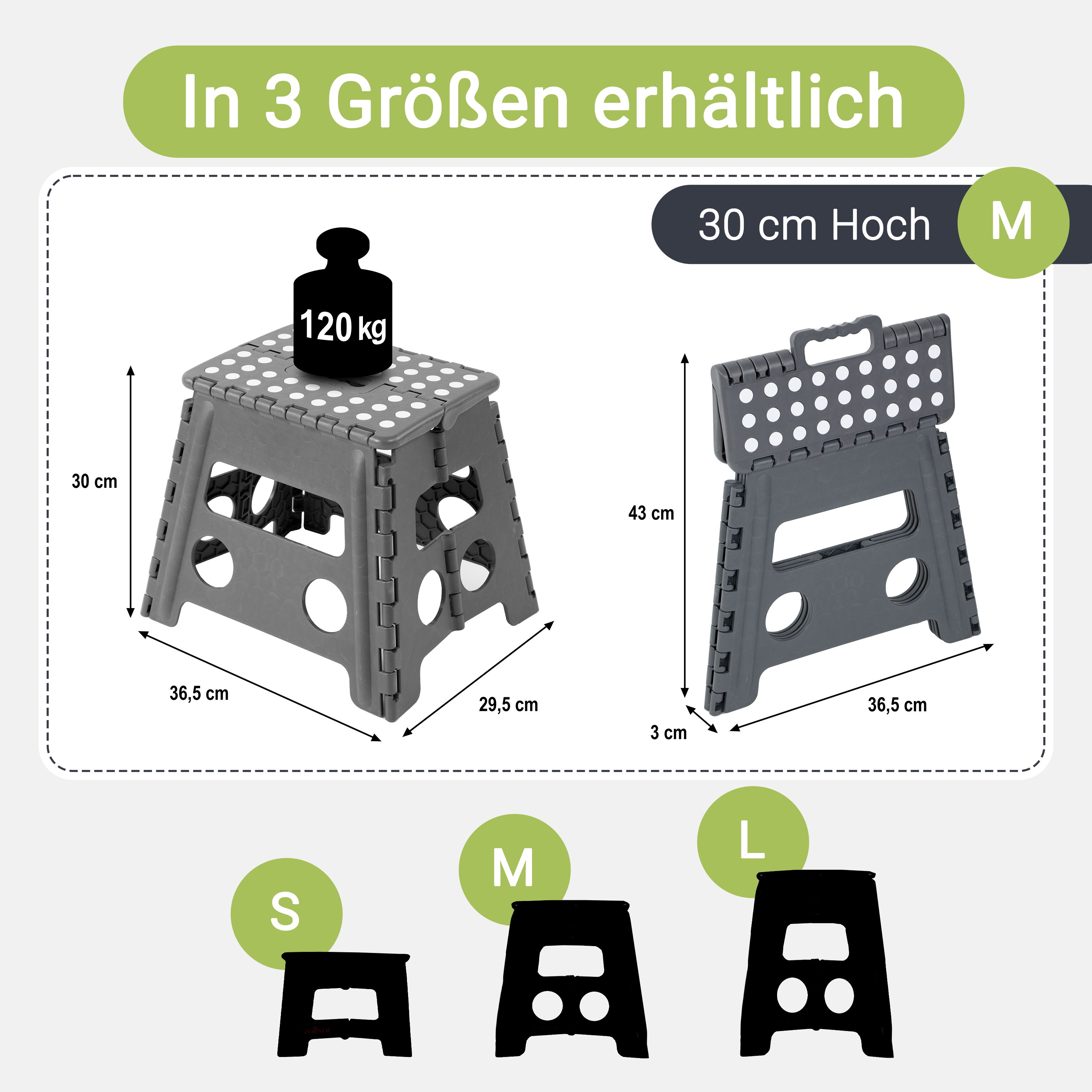 Faltbarer Klapphocker Klapptritt Fußbank Tritthocker Falthocker