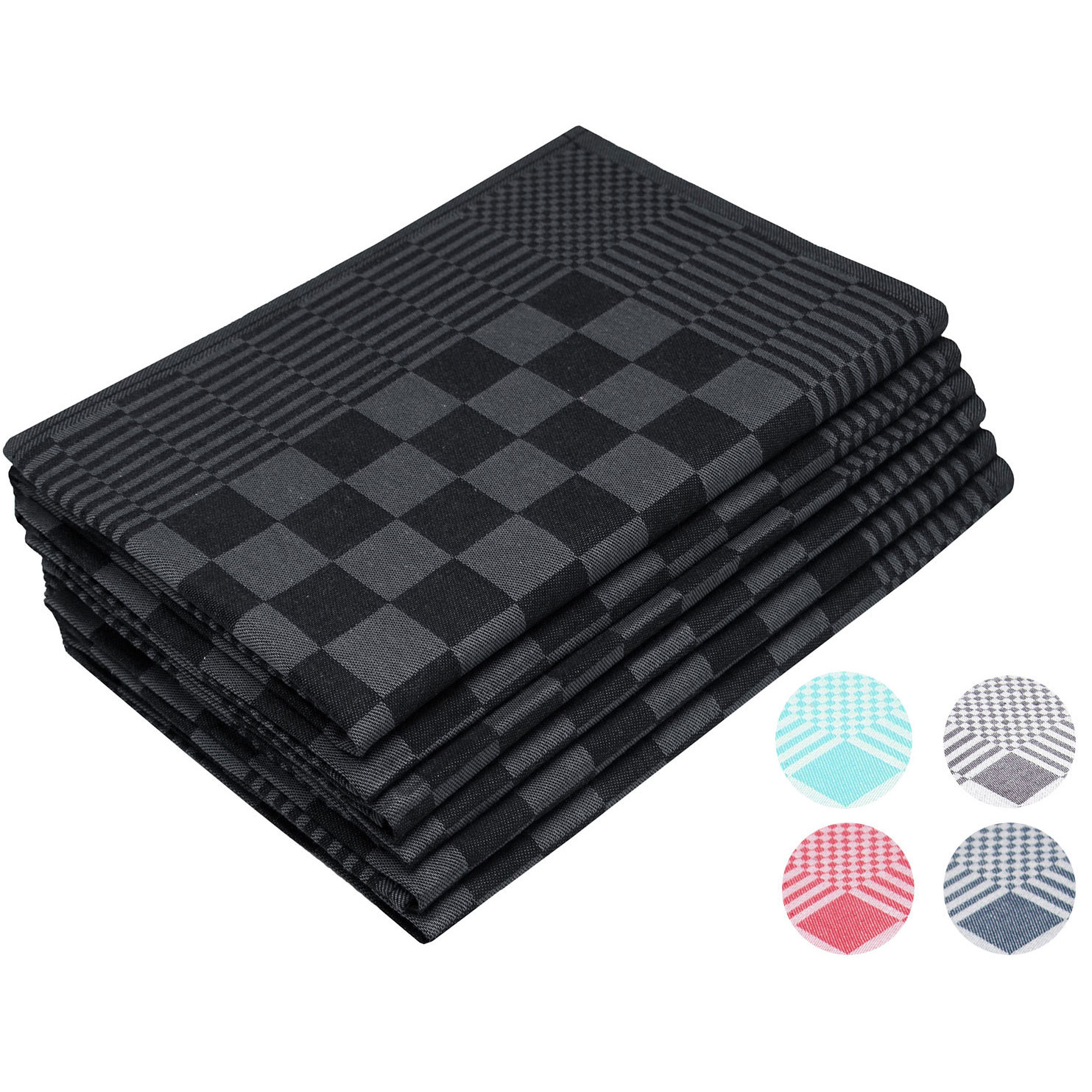 6er Set Geschirrtücher Geschirrhandtücher Küchentuch Abtrockentuch 65x65 cm