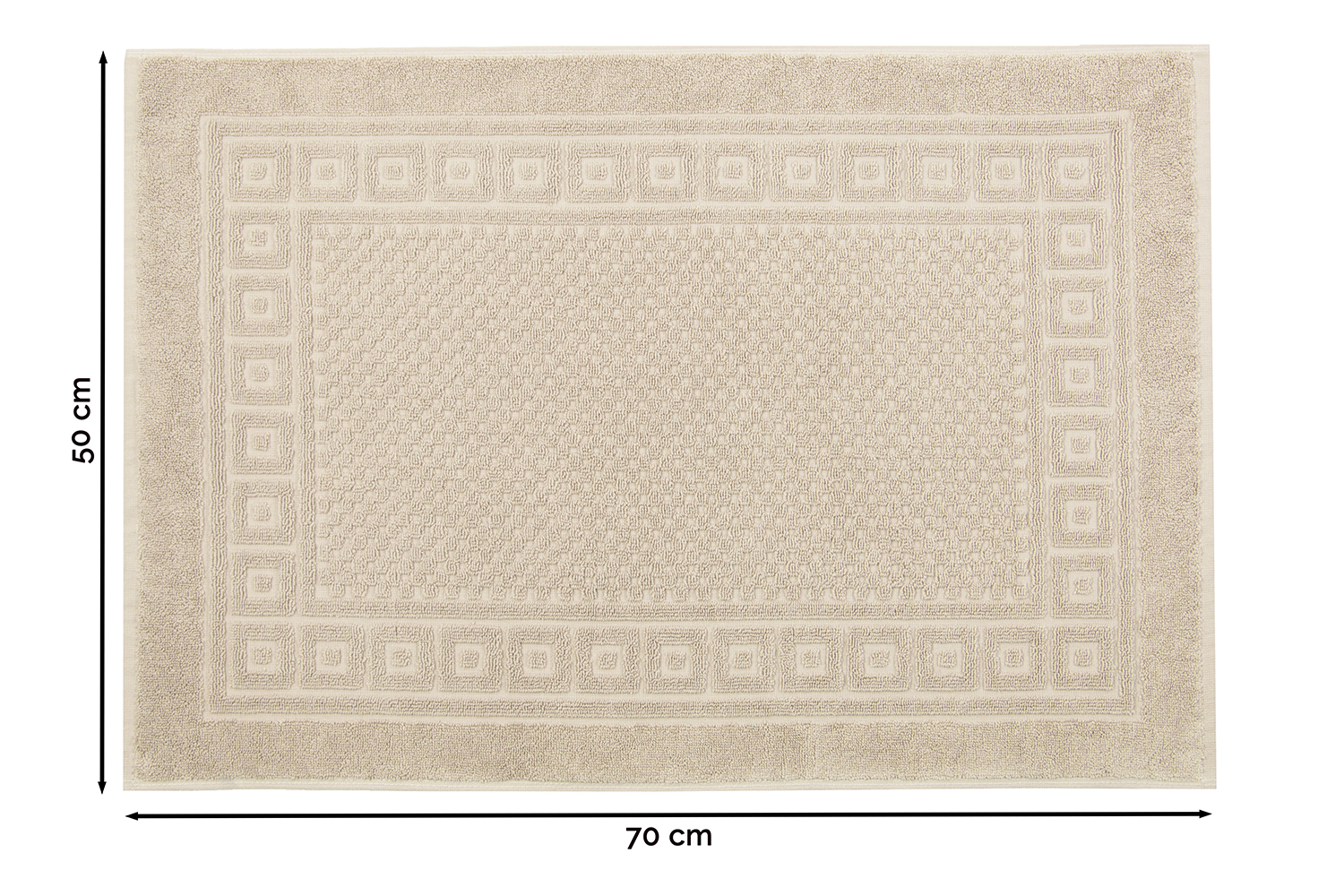 Saustarker Badteppich Aus 100% Baumwolle - Supersaugfähig & Öko-Tex Zertifiziert (Creme, 50x70cm)