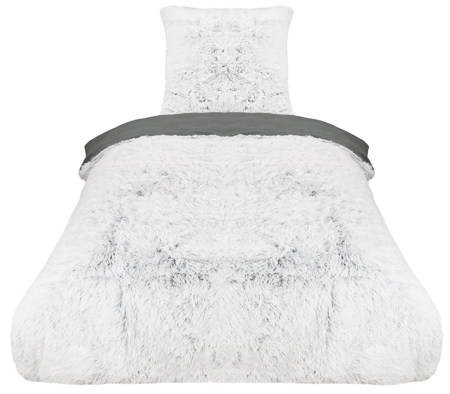 2 Tlg Felloptik Flausch Bettwasche Wendebettwasche Reissverschluss Ebay