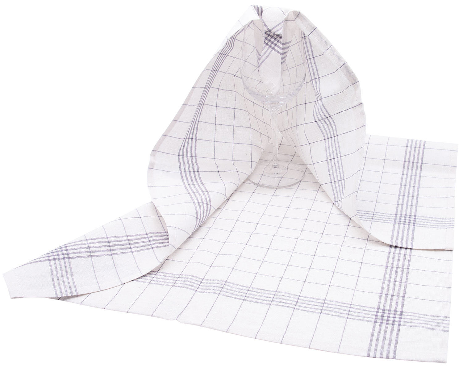 Geschirrtuch Weiß Mit Grauer Ente - 50x70cm Baumwolle Handsiebdruck